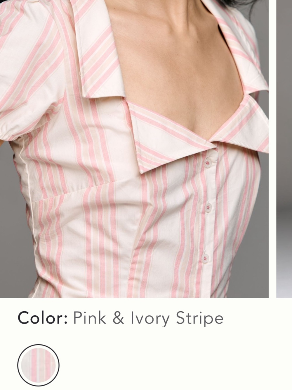 Maeve Pink & Ivory Striped Button-Up Blouse